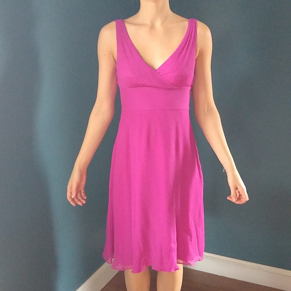 J. Crew Cross V-Neck Silk Party Dress